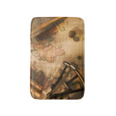 Onthoudend, kompas en telescoop op de Nautische ka Badmat (Voorkant Verticaal)