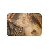 Onthoudend, kompas en telescoop op de Nautische ka Badmat (Voorkant)