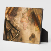 Onthoudend, kompas en telescoop op de Nautische ka Fotoplaat (Zijkant)