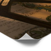 Onthoudend, kompas en telescoop op de Nautische ka Poster (Hoek)