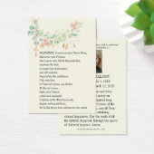 Onthoudingsgebed van de Maagd Maria rouwkaart Visitekaartje (Bureau)