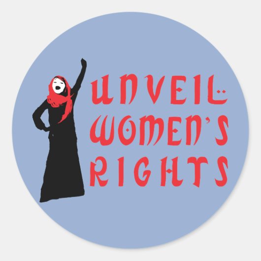 Onthul de rechten van moslimvrouwen ronde sticker (Voorkant)