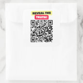 Onthul de waarheid vierkante sticker (Tas)