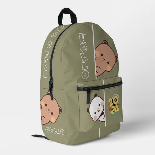 Onthulling Nieuwjaar van 2024 | Print gesneden naa Bedrukte Rugzak (Achterkant Hoek Links)