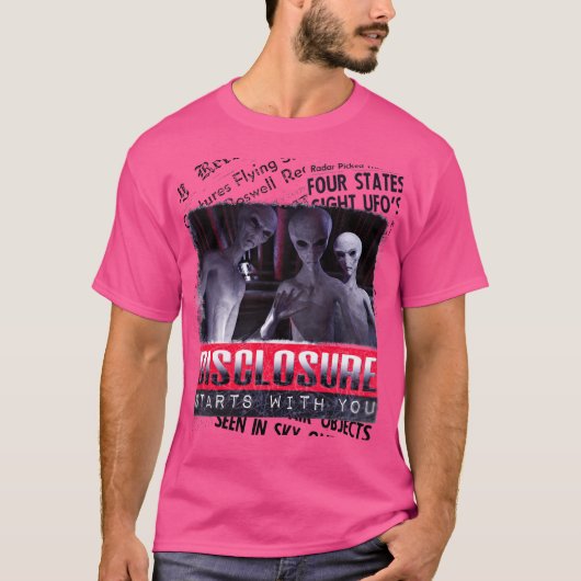 Onthulling van aliens UFO T-shirt (Voorkant)