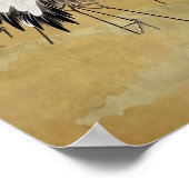 Onthulling van de schoonheid: Japanse kudde kranen Poster (Hoek)