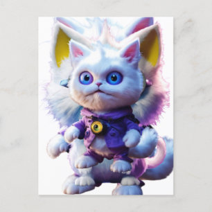 Onthulling van het Enigmatic CGI White Cat Monster Briefkaart
