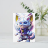 Onthulling van het Enigmatic CGI White Cat Monster Briefkaart (Staand voorkant)