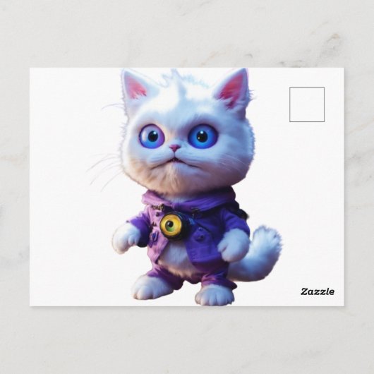 Onthulling van het Enigmatic CGI White Cat Monster Briefkaart (Achterkant)