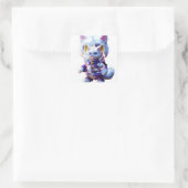 Onthulling van het Enigmatic CGI White Cat Monster Vierkante Sticker (Tas)