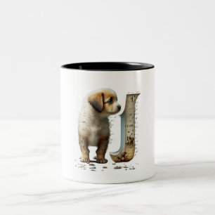 Onthulling Verborgen Berichten Puppy Cup - Type J Tweekleurige Koffiemok