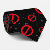 Ontkende Symbool Necktie – Vet Rood op Zwart Stropdas (Opgerold)