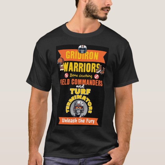 Ontketen de Gridiron Beasts: Pas de rug aan T-shirt (Voorkant)