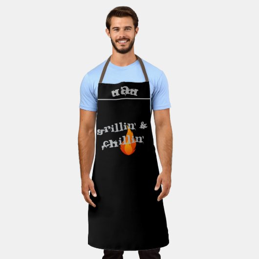Ontketen de Grill Master, gepersonaliseerde Black  Schort (Gedragen)