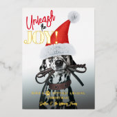 Ontketen de Joy Custom Christmas Dog Foto Folie Feestdagenkaart (Voorkant)