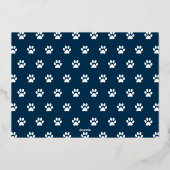 Ontketen de Joy Navy Dog Foto Folie Feestdagenkaart (Achterkant)