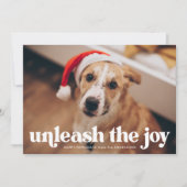 Ontketen de Navy-hond-foto met vrolijkheid Feestdagenkaart (Voorkant)