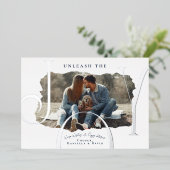 Ontketen de vreugde huisdier foto folie feestdagenkaart (Staand Voorkant)