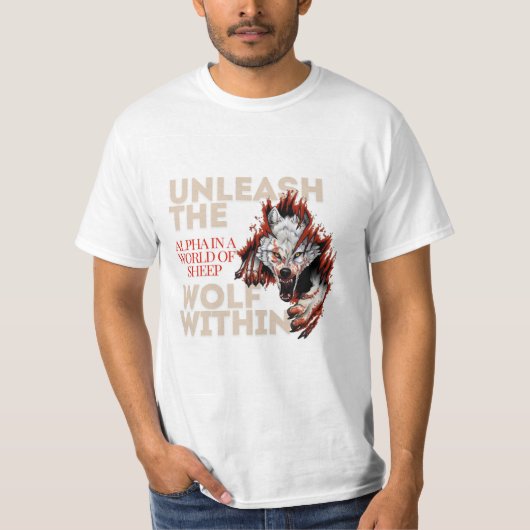 Ontketen de Wolf in gedrukt T-shirt (Voorkant)