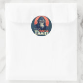 Ontketen Humor: Gorilla-grappen die Jimmies ruisen Ronde Sticker (Tas)