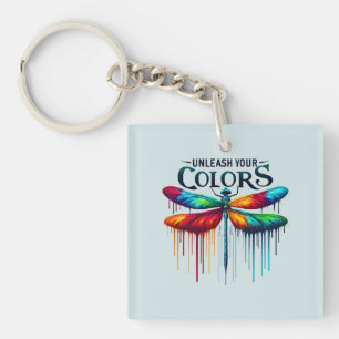 Ontketen je kleuren - Artistic Dragonfly Sleutelhanger