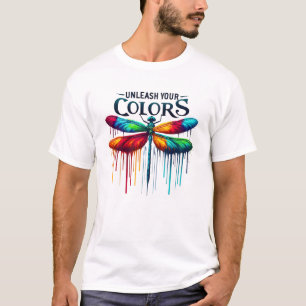 Ontketen je kleuren - Artistic Dragonfly T-shirt