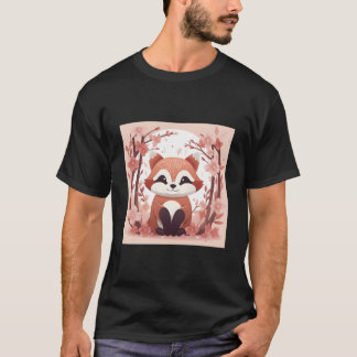 Ontketen je Ness met onze rode panda en kersenbloe T-shirt