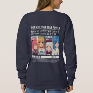Ontketen Jouw Ware Kracht Anime Team Poster Ontwer Trui