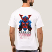 Ontketen Warrior Spirit Electric Blue Samurai T-sh T-shirt (Achterkant)