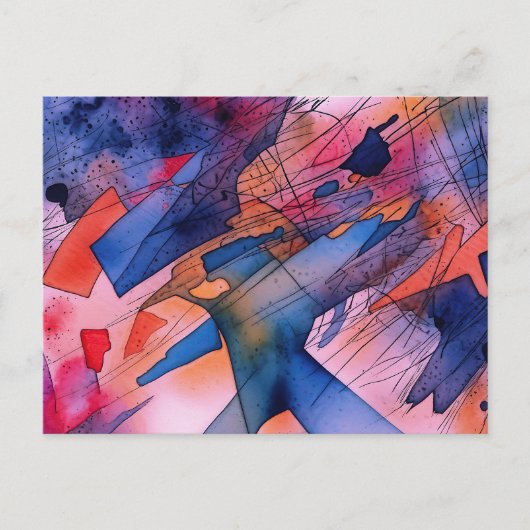 "Ontketend potentieel" Hedendaagse Abstracte kunst Briefkaart (Voorkant)