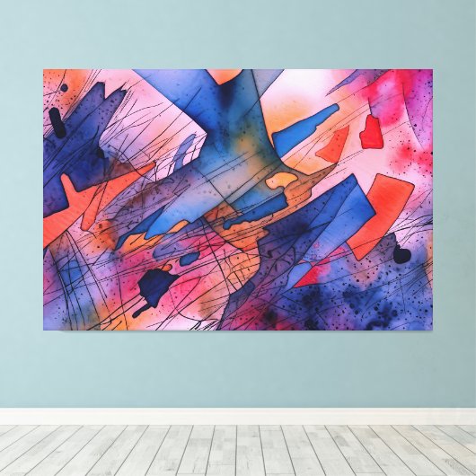 "Ontketend potentieel" Hedendaagse Abstracte kunst Canvas Afdruk (Insitu (Houten vloer))