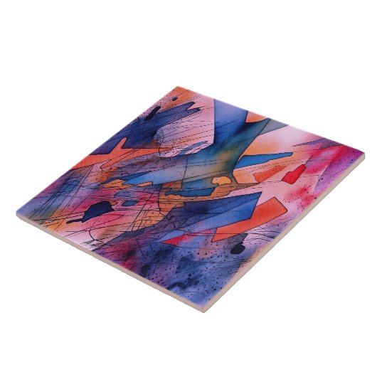 "Ontketend potentieel" Hedendaagse Abstracte kunst Tegeltje (Zijkant)