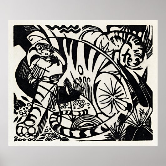 Ontketenen van het wild: Franz Marc's Tiger Poster (Voorkant)