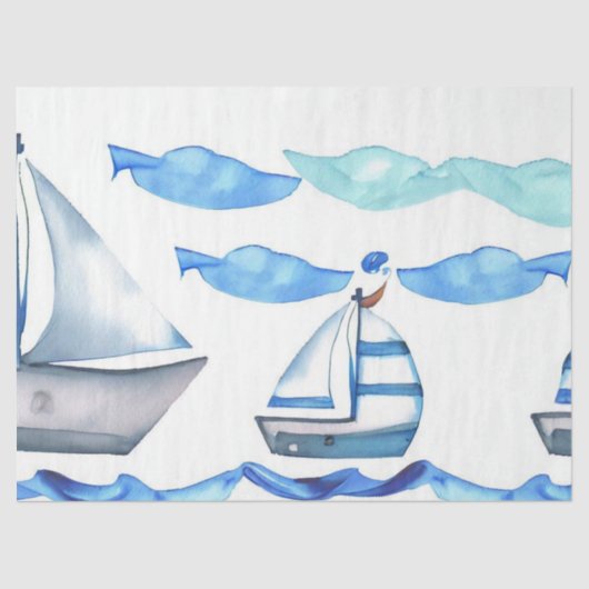 "Ontketenen van het Zee Avontuur: Nautical Voyage" Tissuepapier (Voorkant)