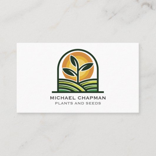 Ontkieming Zaad en zon Visitekaartje (Voorkant)