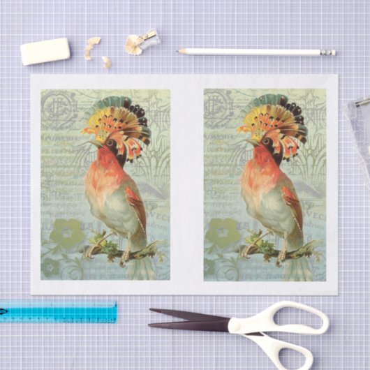  ontkleurde kunstvogel  tissuepapier (Craft)