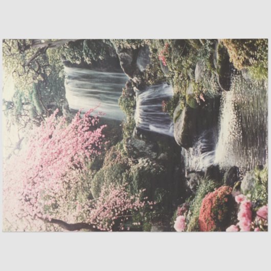 Ontkoppel de tuinen van Kyoto Cascading Waterfall Tissuepapier (Voorkant)