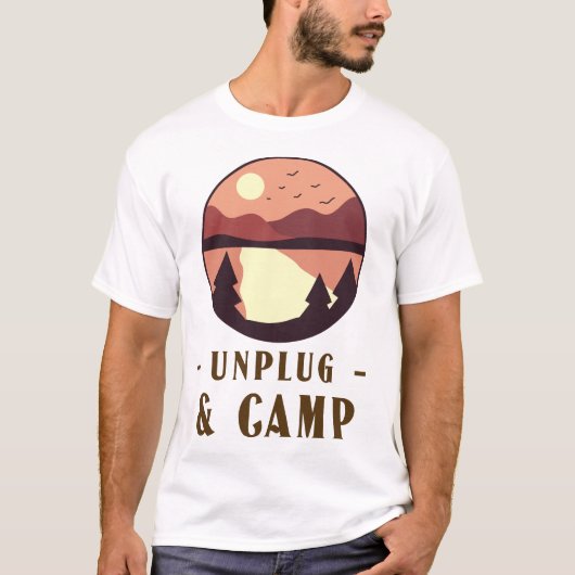Ontkoppel & Kampeer Kampeerterugtrekking T-shirt (Voorkant)