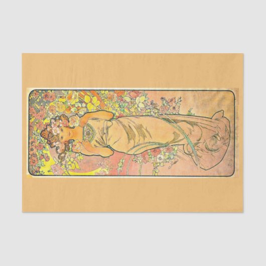 Ontkoppel papier 10 x 15 inch - Alphonse Mucha 10 (Voorkant)