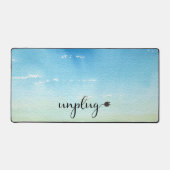 Ontkoppel Script Text Plug Blue Sky Calming Bureaumat (Voorkant)