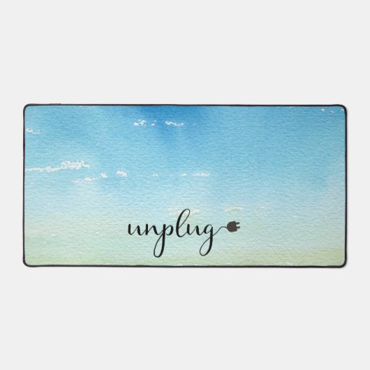 Ontkoppel Script Text Plug Blue Sky Calming Bureaumat (Voorkant)