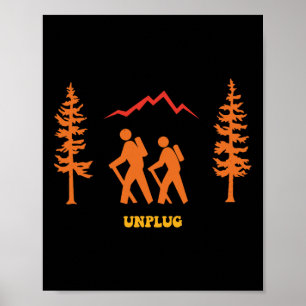 Ontkoppel Wandelen Kamperen Buiten Natuur Avontuur Poster