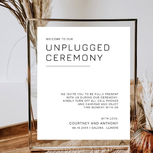 Ontkoppelde ceremonie minimalistische bruiloft ont poster