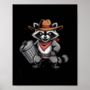 Ontkoppelde En Wilde Wasbeer Cowboy Kan Afval Eter Poster