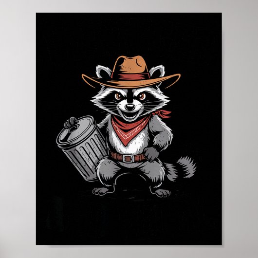 Ontkoppelde En Wilde Wasbeer Cowboy Kan Afval Eter Poster (Voorkant)