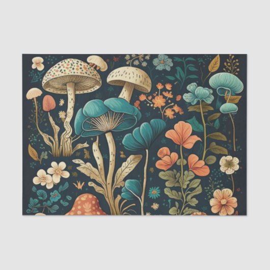  ontkoppelde paddenstoelen en Flora-Collectie Tissuepapier (Voorkant)