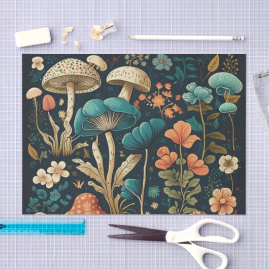  ontkoppelde paddenstoelen en Flora-Collectie Tissuepapier (Craft)