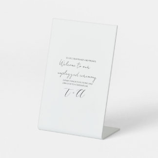 Ontkoppelde telefoon gratis ceremonie trouwbord reclamebord met voetstuk