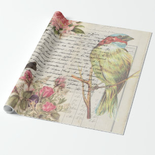 ontkoppelde vogel Botanisch Cadeaupapier