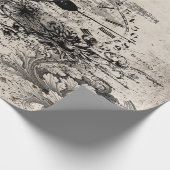 ontkoppelde vogel en klok cadeaupapier (Hoek)